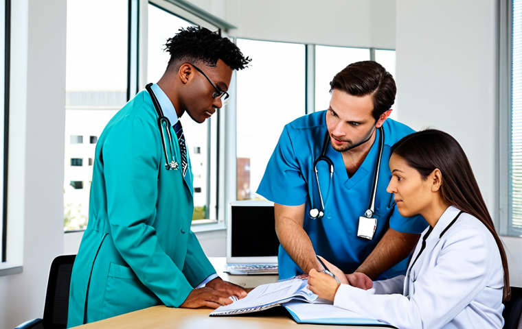 **Image Prompt:** A diverse team of healthcare professionals (psychiatrist, psychologist, social worker) in a brightly lit, modern office, consulting on patient files, fully clothed in professional attire, appropriate content, safe for work, perfect anatomy, natural proportions, professional setting, family-friendly.