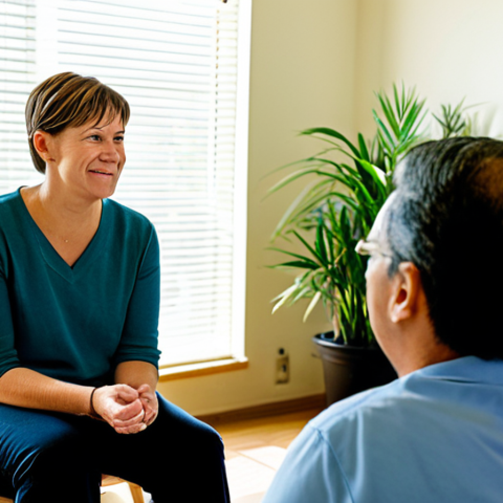 정신건강 분야 자격증 취득 과정 - Prompt 1: A warm and supportive scene featuring a Mental Health Social Worker. The social worker, a ...